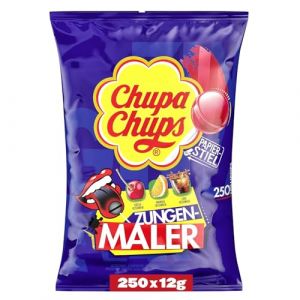 Chupa Chups Lollipops Langue Teint&eacute;e, Sucette, Cola, Orange, Cerise, 250 Pi&egrave;ces, 3 kg (4Ustore B.V., neuf)