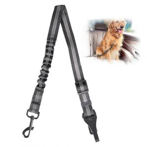 Diyxisk Ceinture Chien Voiture 54-90CM R&eacute;glable Ceinture Securite Chien Voiture Noir R&eacute;sistant Absorption des Chocs et Fixation Isofix Convient &agrave; Toutes Les Races (YAOYAOI, neuf)