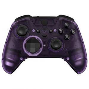 eXtremeRate Coque Avant de Remplacement pour Xbox One Elite Series 2 Manette, Coque Avant Customisé avec Anneaux pour Xbox One Elite Series 2 Manette, Modèle 1797, Transparent Violet (Easequote-Store, neuf)