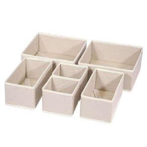 Kiswleon 6 Pièces Organisateur Tiroir,Plastiques Rangement Tiroir,Boite Rangement Vetement, Rangement Sous vetement,Organisateur Vetement de Sous-vêtements en Tissu, Pour (ShaoHua-FR, neuf)