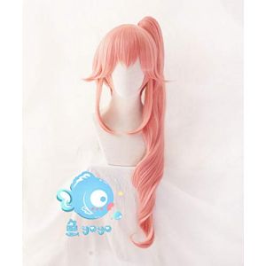 FGO Fate Grand Order Extra Servant Roulette Tamamo No Mae Longue Queue de Cheval Rose Droite/Bouclée Cosplay Cheveux Synthétiques + Perruque Gratuite Cap C queue de cheval (100 CM) (good stuff A, neuf)