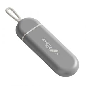 Pilulier &agrave; plusieurs compartiments - Bo&icirc;te de rangement portable &eacute;tanche - Taille compacte - 3 compartiments - Design en plein air - Voyage - Gris (kilnbright, neuf)