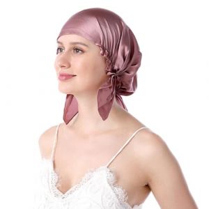 AMSLSIU Bonnet de nuit confortable et chaud &ndash; Pour la pr&eacute;vention du froid et le soin des cheveux en soie doux pour la peau, p&acirc;te de haricots rouges, Taille unique (compatriot, neuf)