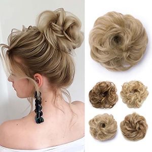 TESS Postiche Chignon Synthetique Postiche Chignon Chouchou Cheveux Chignon Cheveux Postiche Bouclé Faux Chignon Pas Cher Bun Chignon Postiche Chouchou Extension Queue de Cheval,40 g,Blond Miel (TESS Official, neuf)