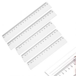 LEPZUR Lot De 5 R&egrave;gles En Plastique Transparent 15 Cm 20Cmpour &Eacute;cole Primaire Incassable Petite R&egrave;gle De Mesure R&egrave;gle De Mesure Flexible Pour &Eacute;tudiants Bureau Designer Peinture (GloriseGO, neuf)