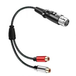 JSADZKJ C&acirc;ble audio &eacute;quilibr&eacute; XLR &agrave; 2RCA,c&acirc;ble adaptateur XLR femelle vers double RCA femelle, c&acirc;ble d'interconnexion Hi-Fi X L R vers 2 RCA,pour microphones,amplificateurs-30cm (XLR Droit) (JSADZKJ, neuf)