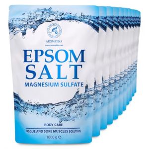 Sel de Bain Epsom Set 10x1kg - Naturel Magnésium - Sels d'Epsom Purs - Beauté - Soin du Corps - Bains de Pieds - Soin de la Peau - Relaxant - Détente (AROMATIKA trust the power of nature, neuf)