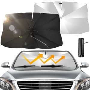 Pare Soleil Voiture Pare Brise Avant,Pare Soleil Voiture,136.5 * 76CM Pare Soleil Parapluie pour Voiture AVCE 360° Tourner Poignée,Pare Soleil pour Bloque 99,9% Rayons UV (hubeibaoyutankejiyouxiangongsi, neuf)
