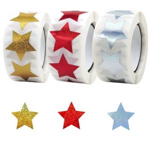 Lot de 1800 &eacute;toiles autocollantes &agrave; paillettes pour scrapbooking, d&eacute;coration de cadeau, autocollants de r&eacute;compense pour enfants, &eacute;toiles dor&eacute;es (Nestled-Interiors, neuf)