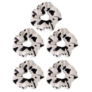 jojofuny Lot de 5 &Eacute;lastiques pour Cheveux en Peluche Motif Vache Taille Grosse Doux et Extensibles Accessoires pour Coiffure Queue de Cheval et Usage Quotidien (Merlun, neuf)