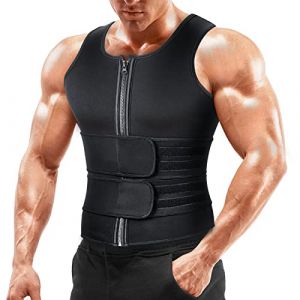 Gilet de Sudation Ceinture Amincissante pour Homme - Combinaison de Sudation avec Double Ceinture de Sudation pour Fitness Gaine Ventre Plat Sport Bruleur de Graisse Taille M (ioipyui, neuf)