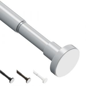 WELDUN Tringle de tension extensible pour rideau, 48-118 cm, tringle t&eacute;lescopique pour rideau de douche, barre de ressort r&eacute;glable robuste pour fen&ecirc;tre, salle de bain, chambre, gris (Viivat, neuf)