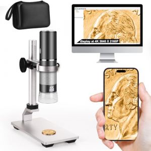 Ninyoon Microscope WiFi 4K avec Support Professionnel + étui pour iPhone Android PC, Microscope Numérique USB 50-1000X HD pour étui Les Téléphones iPad Android Tablette Windows Mac Chrome Linux (Ninyoon, neuf)
