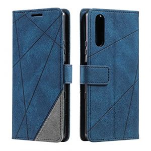 Vankii Coque pour Sony Xperia 5 IV, Rabat Portefeuille de Protection Cuir PU Etui, Silicone TPU Bumper Magn&eacute;tique Housse, Flip Porte Cartes avec Fonction Support Cover Antichoc Case (Bleu) (Vankii EU Store, neuf)