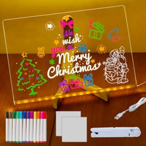 WDKXCN Tablette Lumineuse Dessin Led, 30 x 20 cm Tableau Lumineux, Tableau &agrave; Message Led avec Support et 12 Stylos de Couleur, Tableau Led Enfant, pour La Maison, Le Bureau et L&eacute;cole (OuiouiMarke(Livraison express &agrave; partir de 5 euros), neuf)