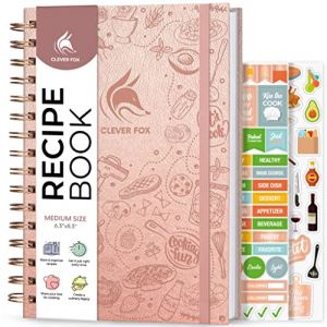Livre de recettes en spirale Clever Fox &ndash; Livre de recettes familiales vierge &ndash; Journal de cuisine vide &ndash; Organisateur de notes pour &eacute;crire des recettes &ndash; Moyen (Or rose) (SVD COM, neuf)