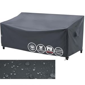 F&J Outdoors Housse pour canapé de Jardin, imperméable, 158x99x66/91cm, Housse pour mobilier d'extérieur, 2-3 Places, Haute densité, Gris, Protecteur de canapé, Tissu imperméable (F&J LLC, neuf)