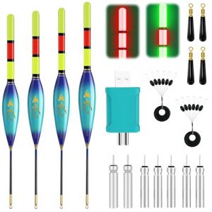 CHENBOOW Accessoires de P&ecirc;che,4 Pi&egrave;ces Flotteur P&ecirc;che,Flotteurs de P&ecirc;che &agrave; LED,Flotteurs pour P&ecirc;che,Bouchon Peche,Bouchon Lumineux Peche,pour la P&ecirc;che au Lac,Rivi&egrave;re ou &eacute;tang (CHENBOOW, neuf)