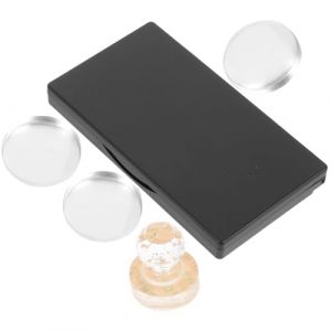 Hemobllo Palette de Maquillage Vide Rectangulaire Mate Noire 3 Compartiments avec Miroir Plateau Rond en Aluminium Autocollants Double-Face 25Mm Tampon Rond 26Mm &ndash; Rangement Fards &agrave; (pattobold, neuf)