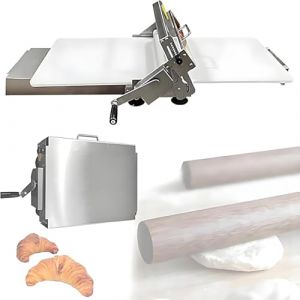 Laminoir Patisserie Professionnel Pate Feuillet&eacute;e Manuel Inox a Pizza Laminoir &Agrave; P&acirc;te Pliable Professionnel Pour Croissants, Pizza & P&acirc;tes,Surface Antiadh&eacute;sive En Pp Alimentaire (GLE123, neuf)