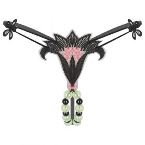 inhzoy Tangas &agrave; Perle pour Femmes Broderie sous-v&ecirc;tements Sexy Thong Ficelle Lingerie G-String Culotte de Nuit Noir H XL (inhzoy eu, neuf)