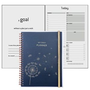 YHH Agenda Journalier Non Date A5, Planner Journalier avec To Do List & Schedule, Extra Notes Contact Pages, Poche, Spirale, Undated Daily Planner Idée Agenda Scolaire Familial (Meetyou UK, neuf)