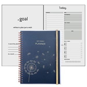 YHH Agenda Journalier Non Date A5, Planner Journalier avec To Do List & Schedule, Extra Notes Contact Pages, Poche, Spirale, Undated Daily Planner Idée Agenda Scolaire Familial 2023 2024 (Meetyou UK, neuf)