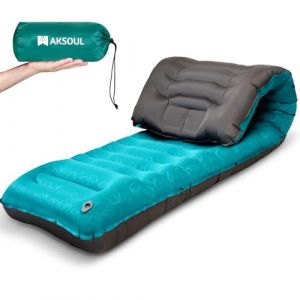 AKSOUL Autogonflant Tapis de Camping Matelas Gonflable - 12 CM Ultra- Épais Matelas Autogonflable Pliable pour 1 Place, Portable & Léger Tapis de Sol pour Plage Trekking Randonnée (AKSOUL SHOP, neuf)