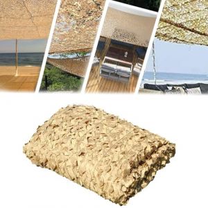 Filet de Camouflage Sable Renforcé,4x3m 3x5m 6x4m 5x17m Filet Camouflage Militaire Grande Taille Voile Ombrage pour Chasse DéCoration Camouflage Photographie AnimalièRe Terrasse Protection Jardin (WIHHLI, neuf)