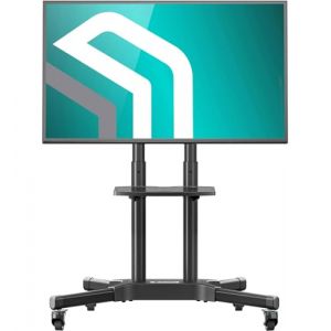 ONKRON Support TV roulettes avec Etagere pour 32-65 Pouces Ecran, Meuble TV Roulette Poids de 45 kg - Support TV Mobile VESA 100x100 - VESA 600x400/Pied TV Roulette Hauteur R&eacute;glable TS1351-B Noir (ONKRON Technologies, neuf)