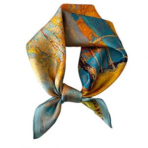 Aufeel Petit foulard carrée 100 % pure soie de mûrier pour femme, Foulard en soie, 53 x 53 cm, Small (TechGeniusDepot, neuf)