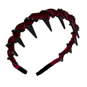 G&eacute;n&eacute;rique - Serre-t&ecirc;te de mari&eacute;e tendance - Cr&eacute;oles avec strass - Accessoire de cheveux - T&ecirc;te de mort - Large bandeau de perles brillant pour femme et fille (MXNAgro, neuf)