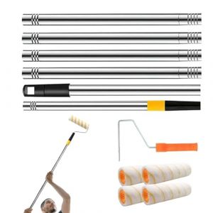 Rouleau de peinture – Poteau de peintre avec poignée télescopique amovible | Poteau télescopique en acier inoxydable | Pinceau à peinture | Poteau de peinture extensible pour plafond, armoires de (yadan, neuf)
