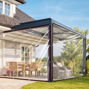 WLBXDRZK B&acirc;che avec &oelig;illets, b&acirc;che de tente 2 x 5 m, b&acirc;che transparente imperm&eacute;able avec &oelig;illets pour usage ext&eacute;rieur, pour balcon, protection contre le vent, bac &agrave; sable, mobilier de jardin ext&eacute;rieur (FKGOOD, neuf)