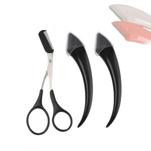 Beginner's Safety Eyebrow Razor - Stainless Steel Crescent Blade with Micro-Guard, Easy Eyebrow Shaping Women Makeup Tools for Beginners Makeup Lover (black) (jingruojixiea, neuf)