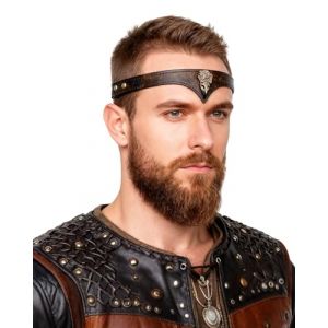 keland Bandeau viking m&eacute;di&eacute;val en cuir pour homme et femme Halloween Cosplay f&ecirc;te m&eacute;di&eacute;vale LARP (noir) (TOOKY, neuf)