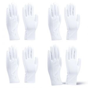 LIANRISES 4 Paires Gants Blancs Homme Femme, Gant Blanc Ceremonie Militaire, Respirable, Doux, pour Les Repas, &eacute;v&eacute;nements Officiels, La Police, D&eacute;fil&eacute;s, Robes Du Soir, Bijoux D'inspection (LIANRISES, neuf)