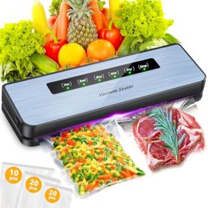 NXPZ Machine Sous Vide Alimentaire 5 en 1, Appareils de Mise Sous Vide Compacte, 50 Sacs Sous Vide Inclus, Machine &agrave; Sceller Sous Vide pour Aliments Secs et Humides, Pour la Conservation des Aliments (PETROLUNA E-COMMERCE S.R.L., neuf)