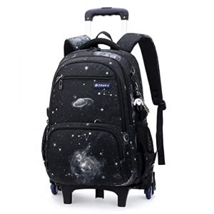 ANSIEDIO Cartable a Roulette Garcon Fille, Cartable à Roulettes Sac à Dos à Roulettes Bagages Enfants Sac de Voyage (Noir Étoilé) (ANSIEDIO, neuf)