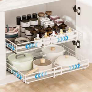 2 Pièce Tiroir Télescopique Tiroir Coulissant Cuisine Adhesif Organisateurs D'armoire Coulissants Etagere Rangement Cuisine Telescopique Largeur Réglable (2 Tailles:41x(32-52)x9cm/39x(31-50)x9cm (Trans Cargo Success, neuf)