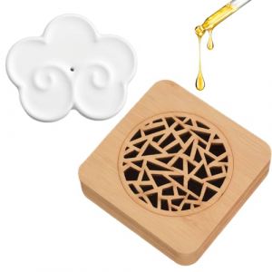 Diffuseur d'huiles essentielles, pierres parfum&eacute;es pour huiles essentielles, huiles essentielles pour diffuseur, pierre parfum&eacute;e avec bo&icirc;te &agrave; encens en bois avec bo&icirc;te de fumage, pour aromath&eacute;rapie (LOUISE CURRY LIMITED, neuf)