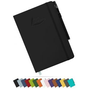 Tasalas Carnet et stylo A5, bloc-notes de 200 pages lign&eacute;es, carnet de notes A5 noir 80 g/m&sup2; avec couverture en PU souple, boucle &eacute;lastique, porte-stylo, carnet de poche extensible pour (Yo Kee!, neuf)