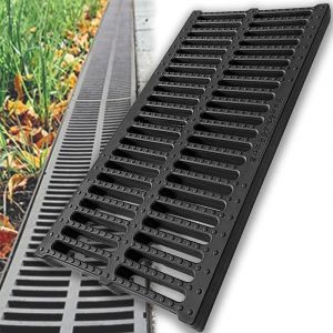 Caniveau Exterieur Grille De Drainage Grille Caniveau Systèmes De Drainage Caniveau Terrasse Caniveau Extérieur Système De Drainage Pour Terrasse Piscine Jardin Garage Jardin Grilles (50x20x2cm) (Beautybigbang Decor, neuf)