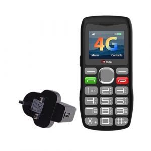 TTfone TT890 4G Senior Phone - Téléphone Portable à Gros Boutons Facile à Utiliser avec Bouton d'assistance d'urgence, Chargement USB-C, Bluetooth, Appareil Photo - débloqué (avec Chargeur Secteur) (TT fone, neuf)