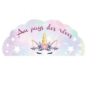 Adzif.biz Le sticker de decoration - D&eacute;coration Chambre Enfant T&ecirc;te de Lit - Licorne - Dimensions 44 cm x 1 m - Protection Anti-UV (Forum France, neuf)