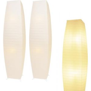 lianheng Lampadaire en papier, lampadaire japonais avec abat-jour en papier de riz, lampadaire d'angle avec lanterne en papier pour la chambre, le bureau et le salon-Beige (2 paquets carrés) (LianHengGuangDian, neuf)