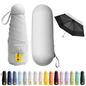 BEKKLPOU Mini Parapluie De Poche, Anti-UV, Léger, Compact, Facile à Transporter, Adapté à Diverses Occasions (Gris) (BoLouFandianpu, neuf)