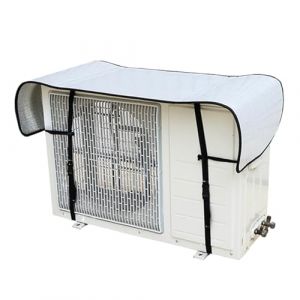 LXRHLIKG Housse Pompe a Chaleur, Protection Climatiseur Exterieur avec Boucle &Eacute;lastique et Feuille D'aluminium, Cache Climatiseur Ext&eacute;rieur(160x55cm/63x22in) (LXRHLIKG, neuf)