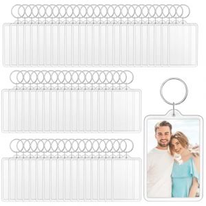 Cositina Lot de 60 porte-cl&eacute;s rectangulaires en acrylique transparent avec cadre photo pour homme et femme - Grand format - 7,6 x 5,1 cm (ZZGFULI, neuf)