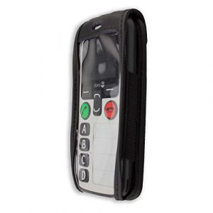 caseroxx Sac Cuir avec Clip Ceinture pour Doro Secure 580 / 580IUP en Cuir veritable, Housse de Protection &agrave; Porter &agrave; la Ceinture (avec fen&ecirc;tre Transparente antisalissure; Coloris Noir) (Handy-an-Bord - France, neuf)